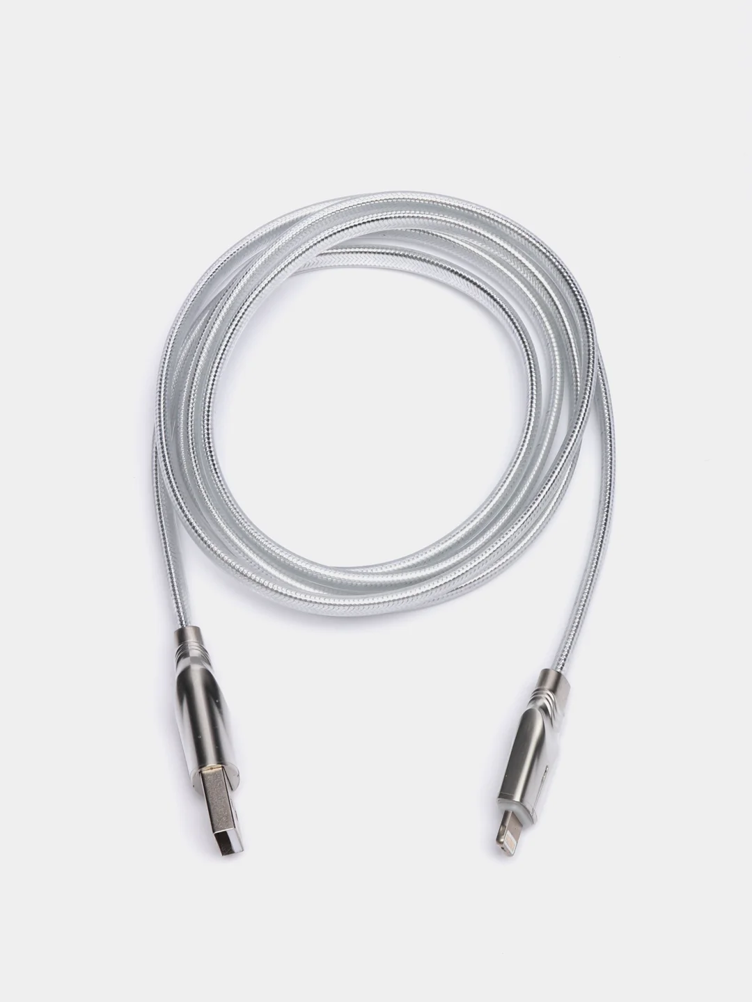 Серый usb-кабель BOROFONE BU12 для зарядки и передачи данных Lightning, индикатор с подсветкой