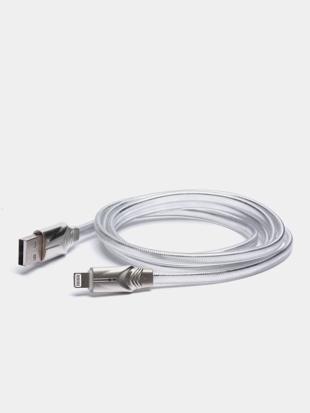 Серый usb-кабель BOROFONE BU12 для зарядки и передачи данных Lightning, индикатор с подсветкой