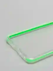 Лайм чехол для Samsung A41, силиконовый, прозрачный, с цветной вставкой