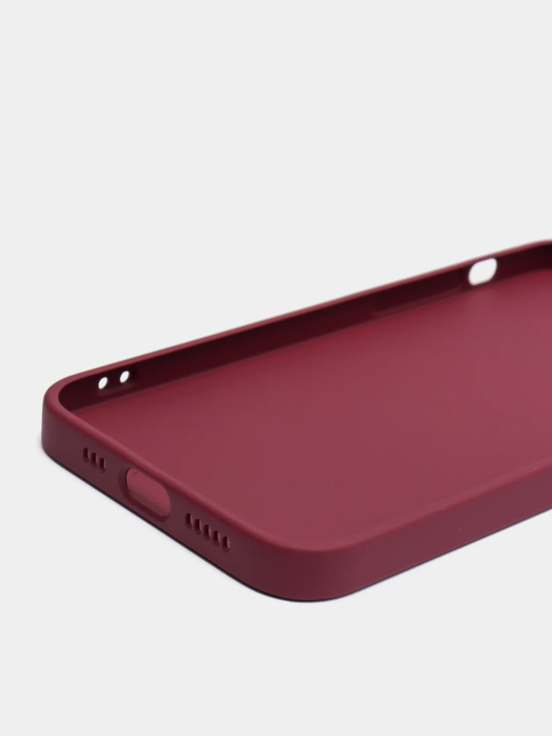 Багровый силиконовый чехол для iPhone 12, со стеклянной панелью