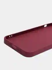 Багровый силиконовый чехол для iPhone 12, со стеклянной панелью