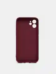 Багровый силиконовый чехол для iPhone 12, со стеклянной панелью