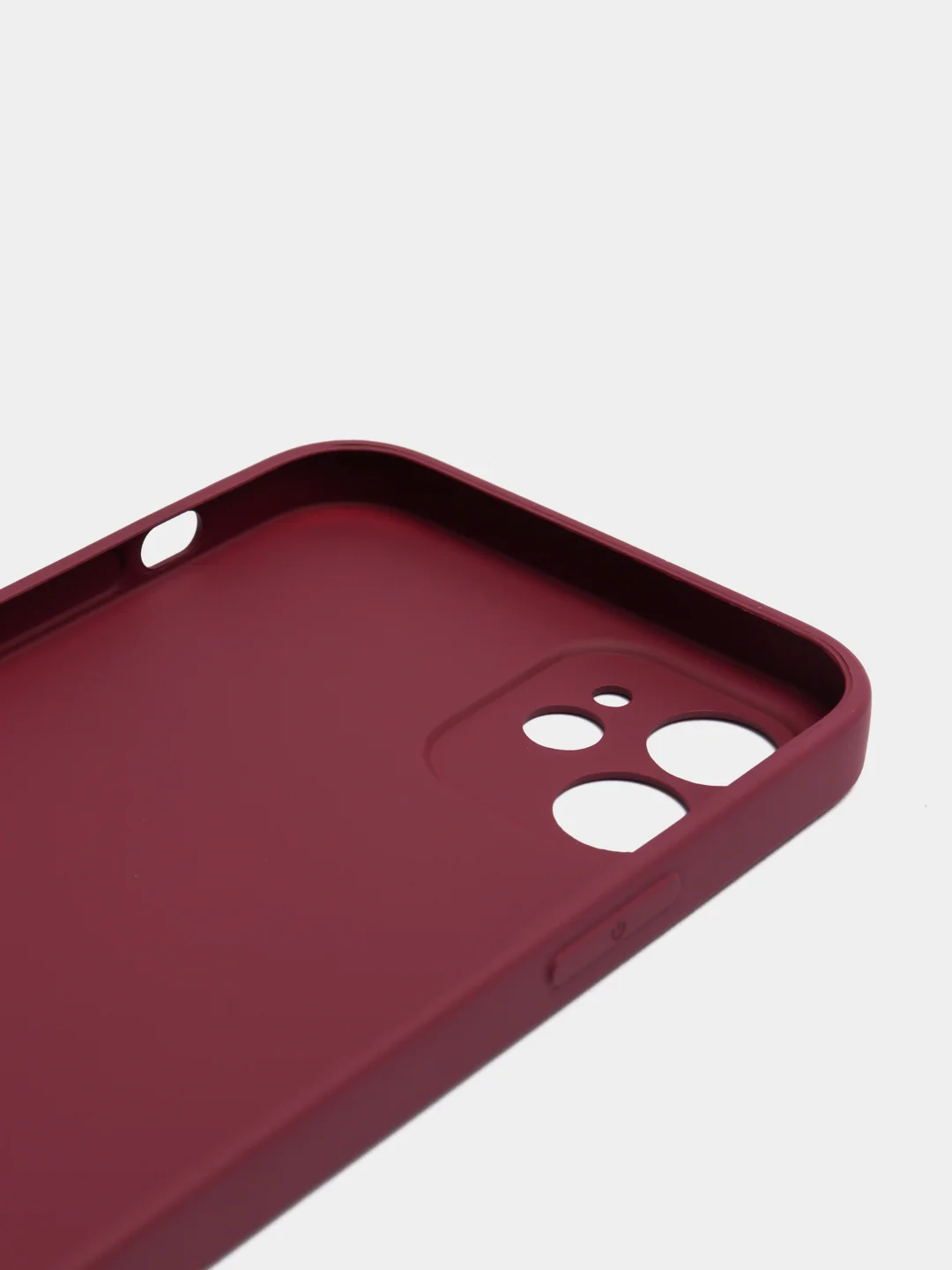 Багровый силиконовый чехол для iPhone 12, со стеклянной панелью