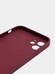 Багровый силиконовый чехол для iPhone 12, со стеклянной панелью