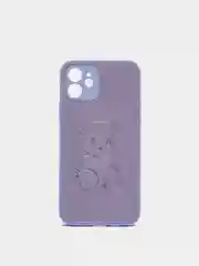Фиолетовый силиконовый чехол для iPhone 12, со стеклянной панелью