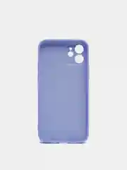 Фиолетовый силиконовый чехол для iPhone 12, со стеклянной панелью