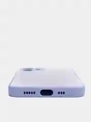 Фиолетовый силиконовый чехол для iPhone 12, со стеклянной панелью