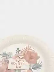 Тарелка бумажная Happy birthday, цветы, 18 см