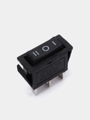 Переключатель KCD3 on-off-on, 15A 250V (3 контакта 3 положения), черный, KCD3-103