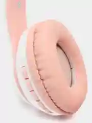 Розовый наушники беспроводные Bluetooth с кошачьими светящимися ушками Cat Ear STN-28