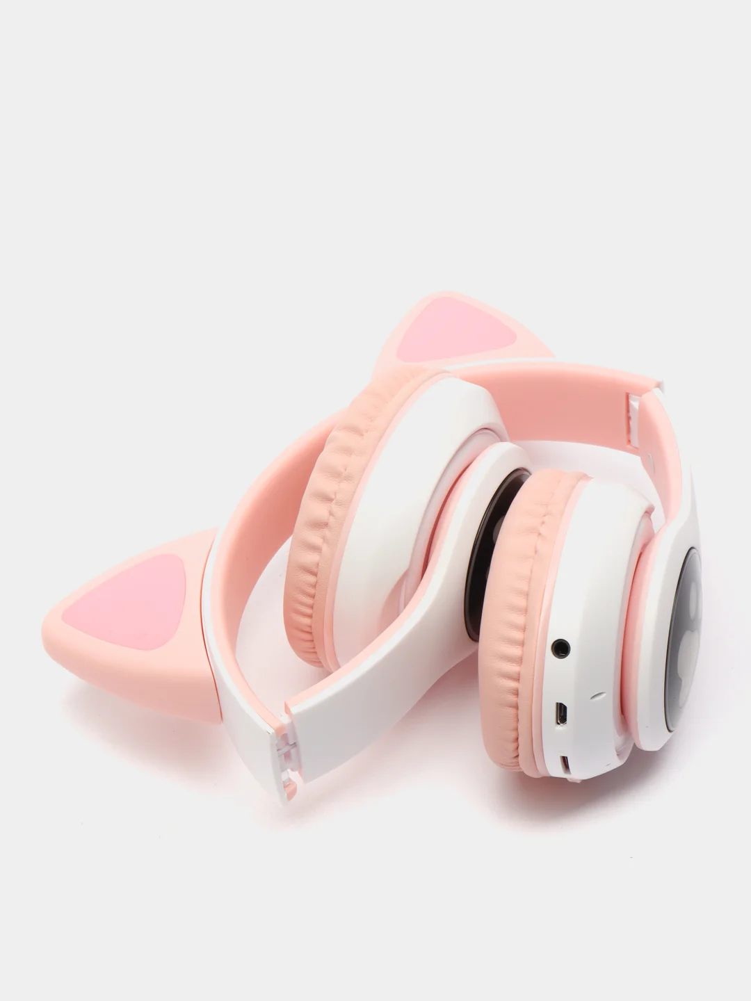 Розовый наушники беспроводные Bluetooth с кошачьими светящимися ушками Cat Ear STN-28