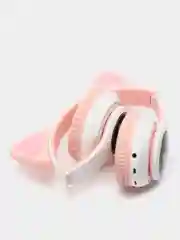 Розовый наушники беспроводные Bluetooth с кошачьими светящимися ушками Cat Ear STN-28