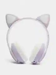 Фиолетовый наушники беспроводные Bluetooth с кошачьими светящимися ушками Cat Ear STN-28