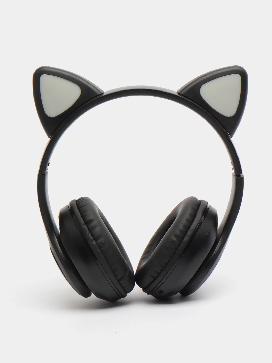 Черный наушники беспроводные Bluetooth с кошачьими светящимися ушками Cat Ear STN-28