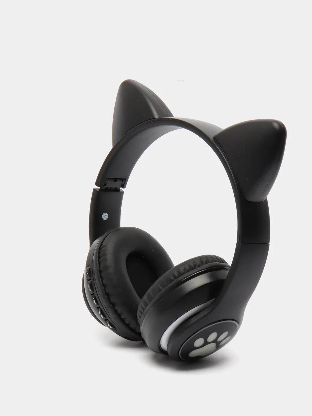 Черный наушники беспроводные Bluetooth с кошачьими светящимися ушками Cat Ear STN-28