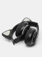 Черный наушники беспроводные Bluetooth с кошачьими светящимися ушками Cat Ear STN-28