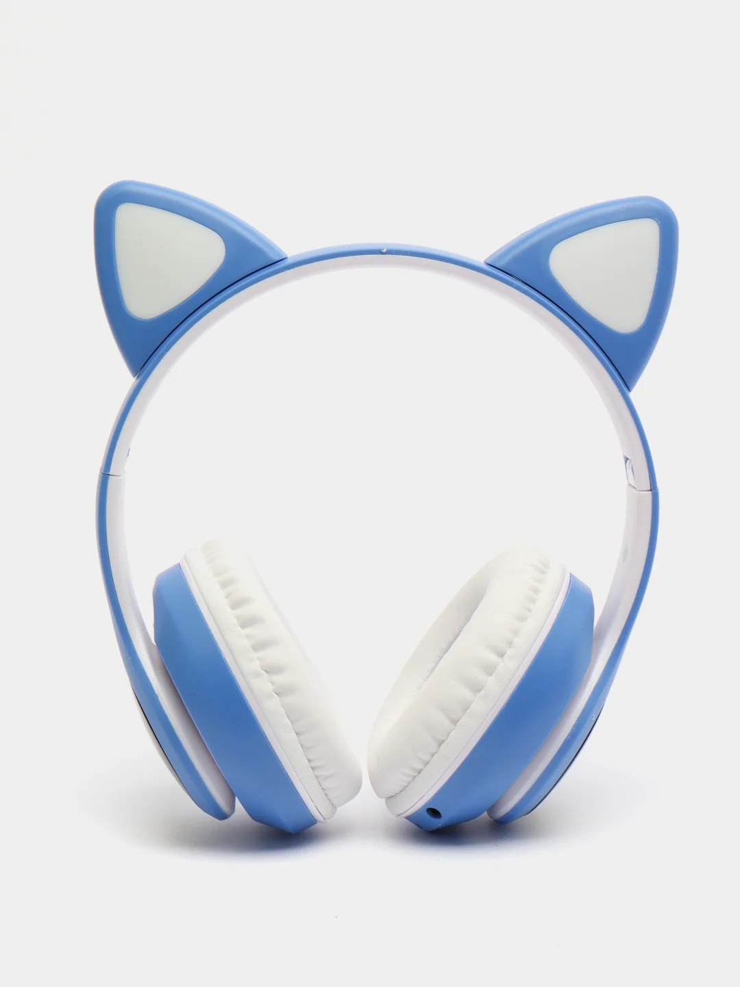 Синий наушники беспроводные Bluetooth с кошачьими светящимися ушками Cat Ear STN-28