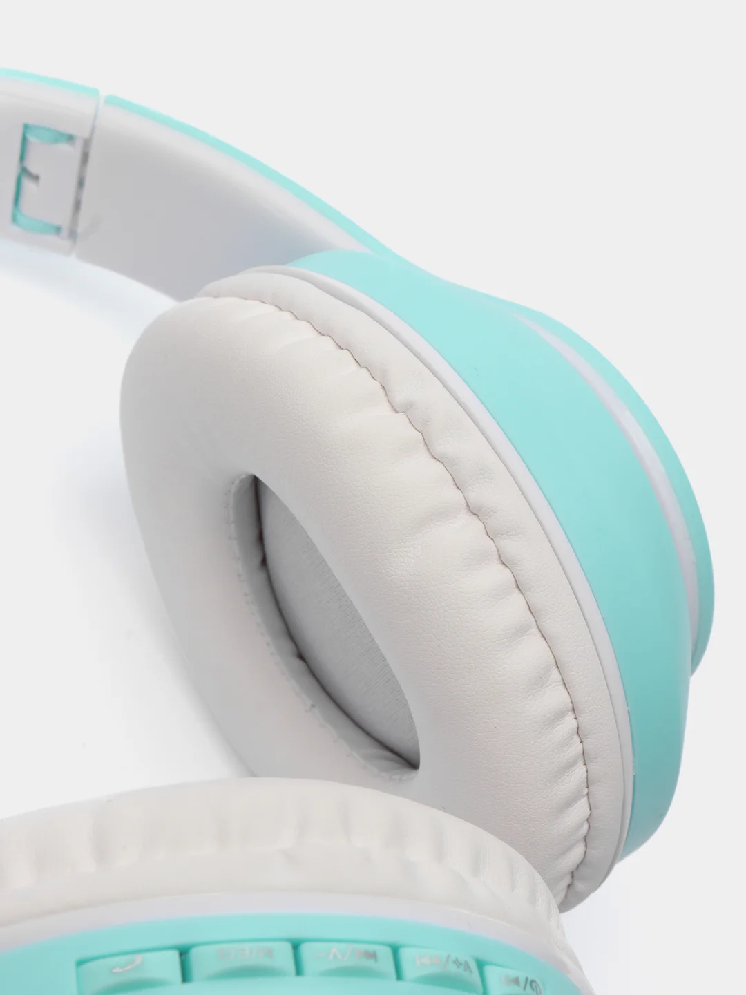 Бирюзовый наушники беспроводные Bluetooth с кошачьими светящимися ушками Cat Ear STN-28
