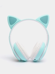 Наушники беспроводные Bluetooth с кошачьими светящимися ушками Cat Ear STN-28