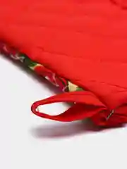 Зеленый прихватка и варежка для кухни "Фрукты"