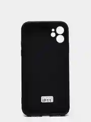 Черный чехол силиконовый с матовой стеклянной панелью для iPhone 11, 12, 13, 13 Pro, 13 Pro Max
