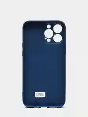 Синий чехол силиконовый с матовой стеклянной панелью для iPhone 11, 12, 13, 13 Pro, 13 Pro Max
