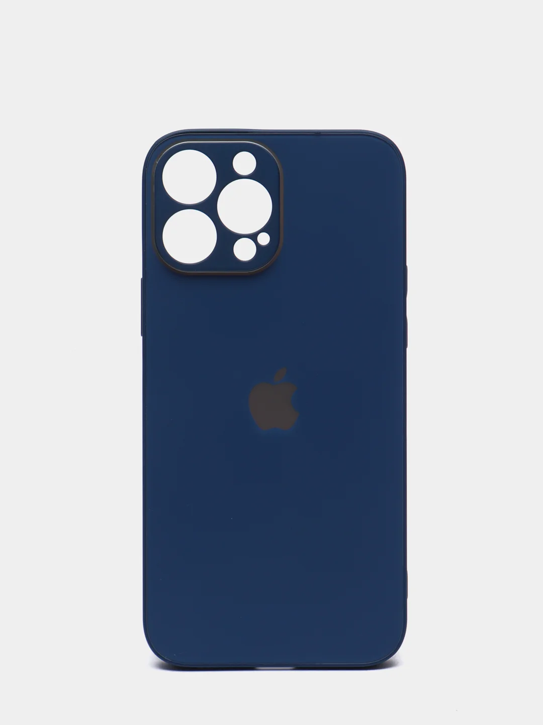 Синий чехол силиконовый с матовой стеклянной панелью для iPhone 11, 12, 13, 13 Pro, 13 Pro Max
