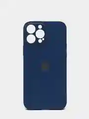 Синий чехол силиконовый с матовой стеклянной панелью для iPhone 11, 12, 13, 13 Pro, 13 Pro Max