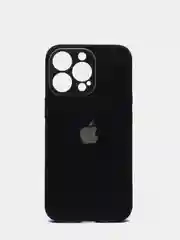 Черный чехол силиконовый с матовой стеклянной панелью для iPhone 11, 12, 13, 13 Pro, 13 Pro Max