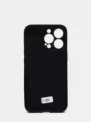 Черный чехол силиконовый с матовой стеклянной панелью для iPhone 11, 12, 13, 13 Pro, 13 Pro Max