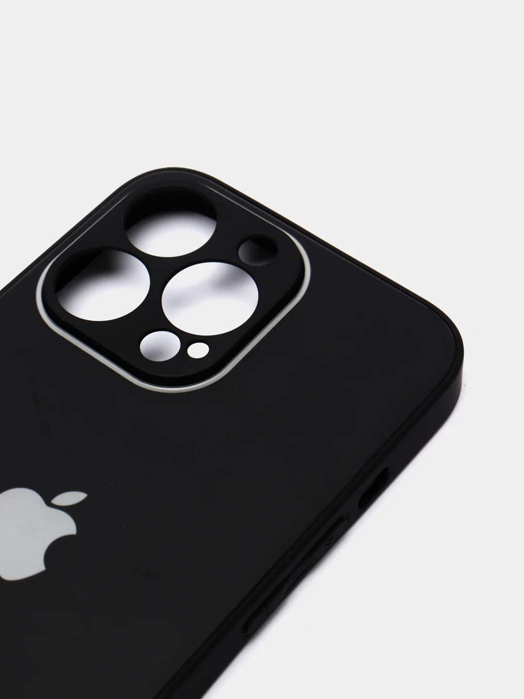 Черный чехол силиконовый с матовой стеклянной панелью для iPhone 11, 12, 13, 13 Pro, 13 Pro Max