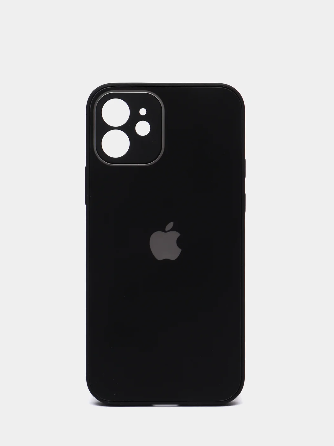 Черный чехол силиконовый с матовой стеклянной панелью для iPhone 11, 12, 13, 13 Pro, 13 Pro Max