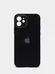 Черный чехол силиконовый с матовой стеклянной панелью для iPhone 11, 12, 13, 13 Pro, 13 Pro Max