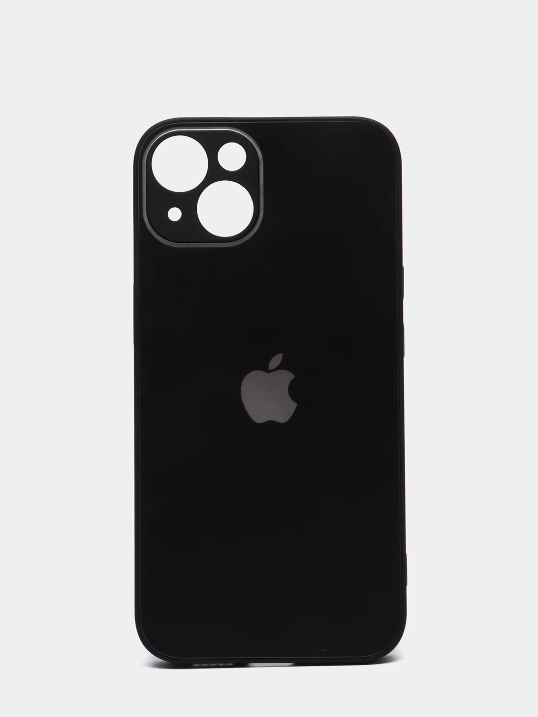 Черный чехол силиконовый с матовой стеклянной панелью для iPhone 11, 12, 13, 13 Pro, 13 Pro Max