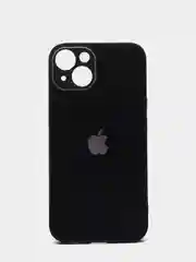Черный чехол силиконовый с матовой стеклянной панелью для iPhone 11, 12, 13, 13 Pro, 13 Pro Max