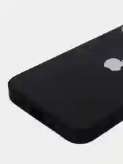 Черный чехол силиконовый с матовой стеклянной панелью для iPhone 11, 12, 13, 13 Pro, 13 Pro Max