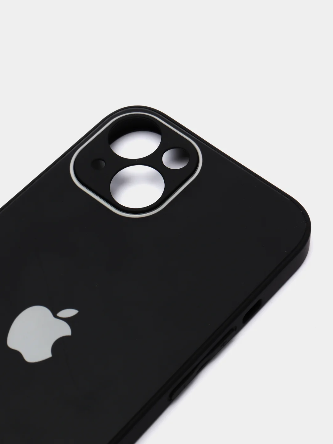 Черный чехол силиконовый с матовой стеклянной панелью для iPhone 11, 12, 13, 13 Pro, 13 Pro Max