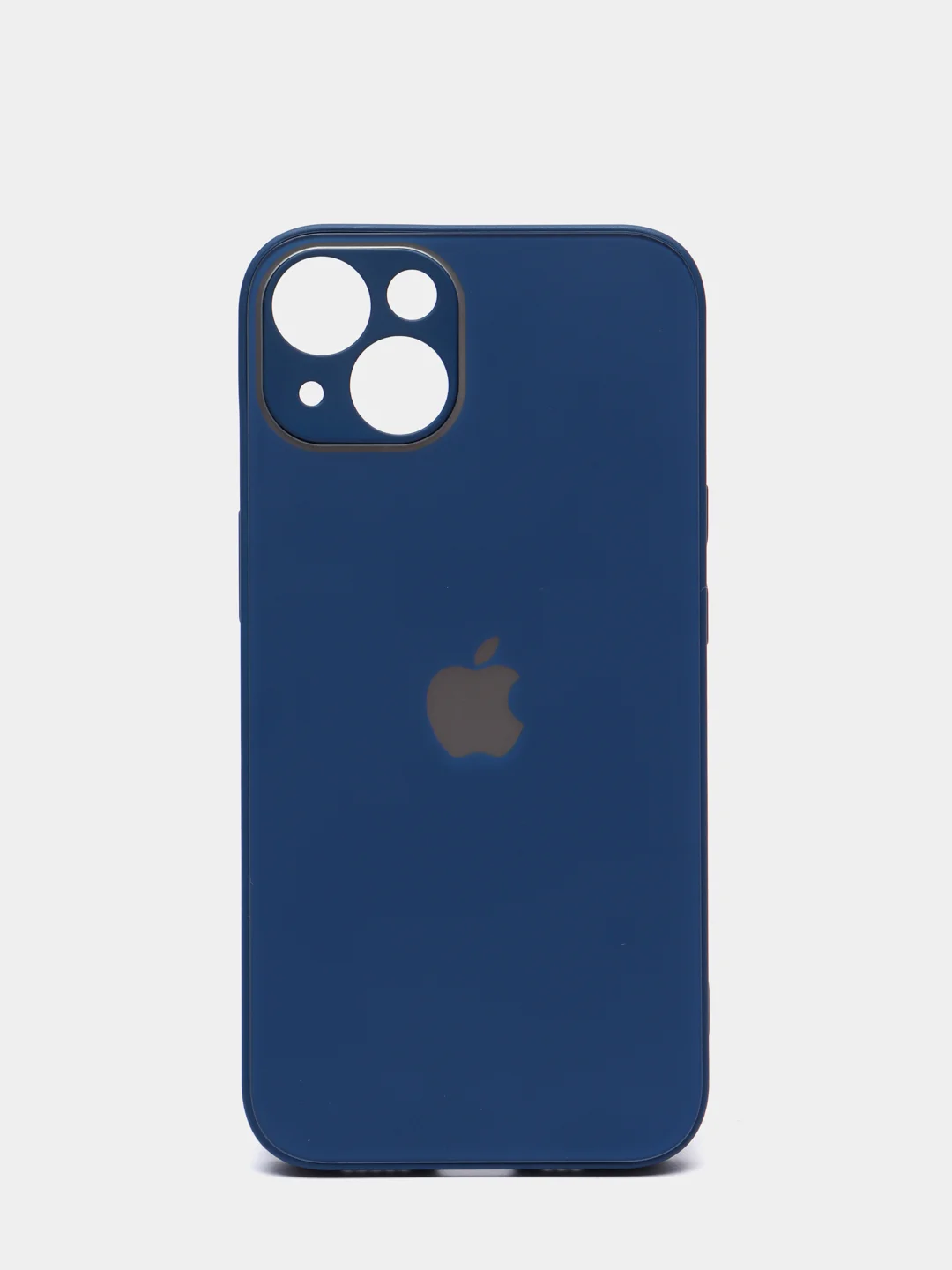 Синий чехол силиконовый с матовой стеклянной панелью для iPhone 11, 12, 13, 13 Pro, 13 Pro Max
