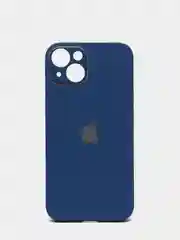 Синий чехол силиконовый с матовой стеклянной панелью для iPhone 11, 12, 13, 13 Pro, 13 Pro Max