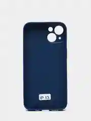 Синий чехол силиконовый с матовой стеклянной панелью для iPhone 11, 12, 13, 13 Pro, 13 Pro Max