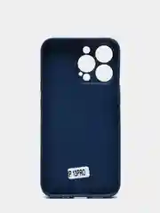 Синий чехол силиконовый с матовой стеклянной панелью для iPhone 11, 12, 13, 13 Pro, 13 Pro Max