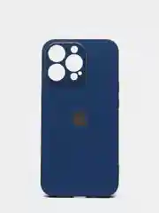 Синий чехол силиконовый с матовой стеклянной панелью для iPhone 11, 12, 13, 13 Pro, 13 Pro Max
