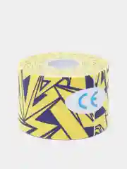 Желтый кинезио тейп 5 м * 5 см с принтом
