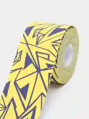 Желтый кинезио тейп 5 м * 5 см с принтом