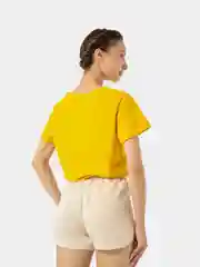 Желтый шорты женские, спортивные