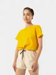 Желтый шорты женские, спортивные