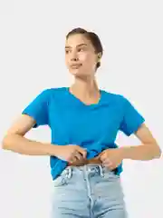 Голубой футболка женская