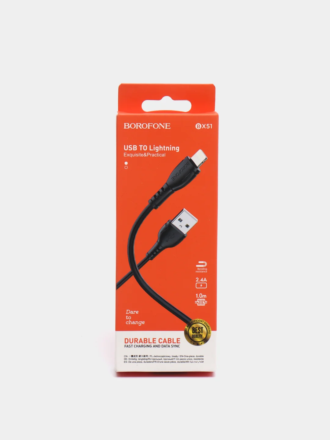 Черный кабель для зарядки телефона iPhone и Android BX51, 1 м / 3 типа разъема