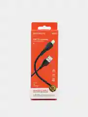 Черный кабель для зарядки телефона iPhone и Android BX51, 1 м / 3 типа разъема