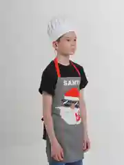 Набор фартук и шапка повара новогодний "Santa"